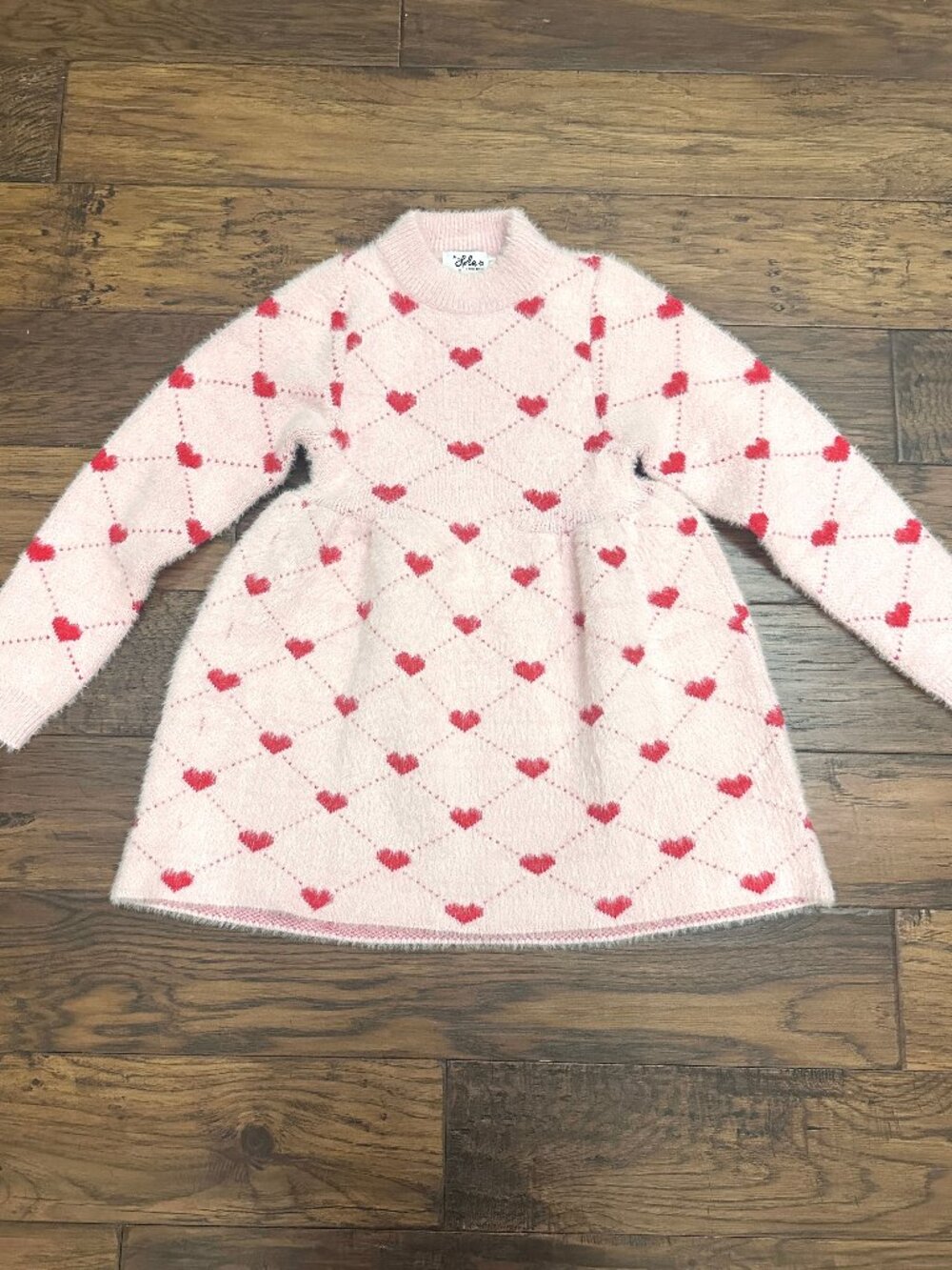 Lola + the Boys 6-7Y Sweetheart Sweater Dress